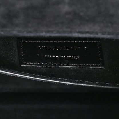 Saint Laurent Calfskin Crocodile Embossed Medium Bellechasse Satchel Black 7 of 14