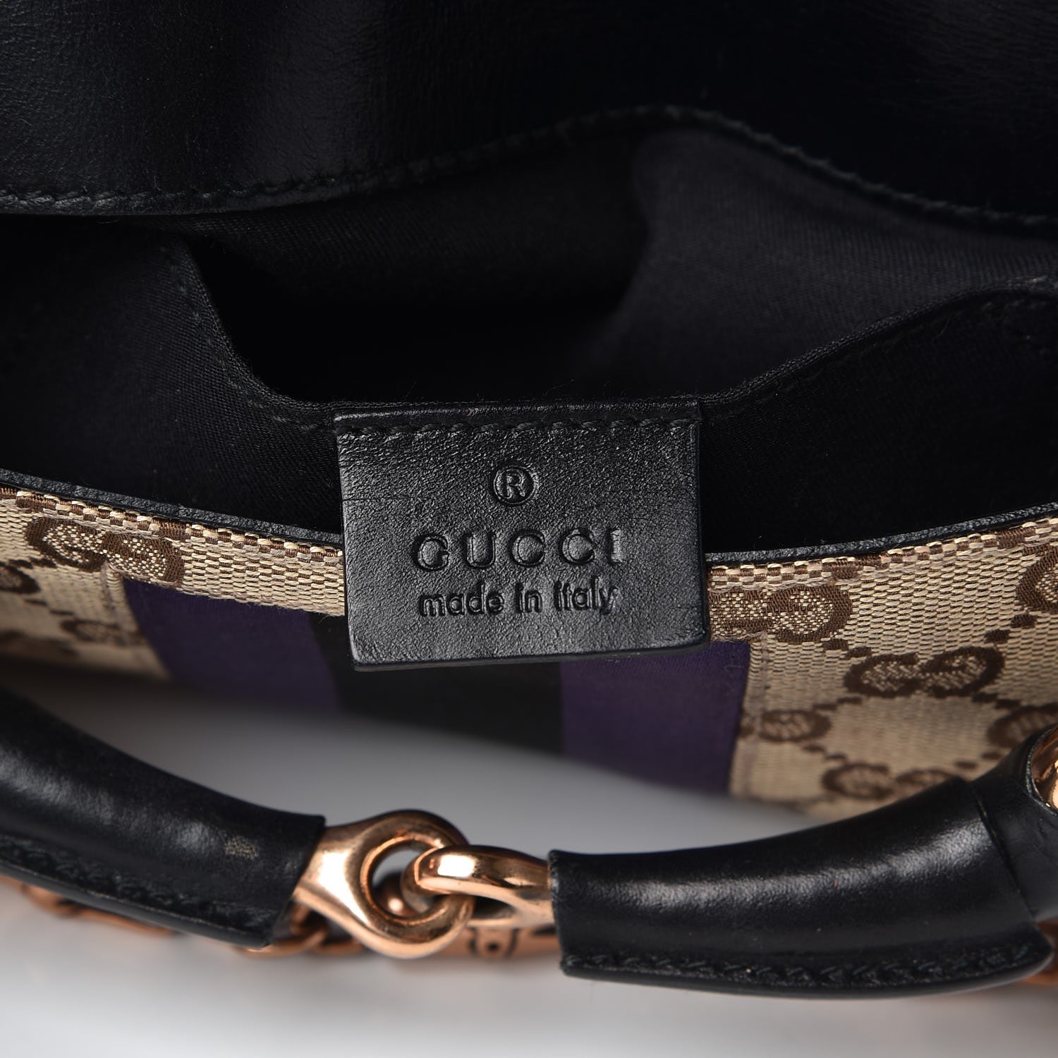Gucci Tom Ford Monogram Horsebit Web Clutch Purple 6 of 8