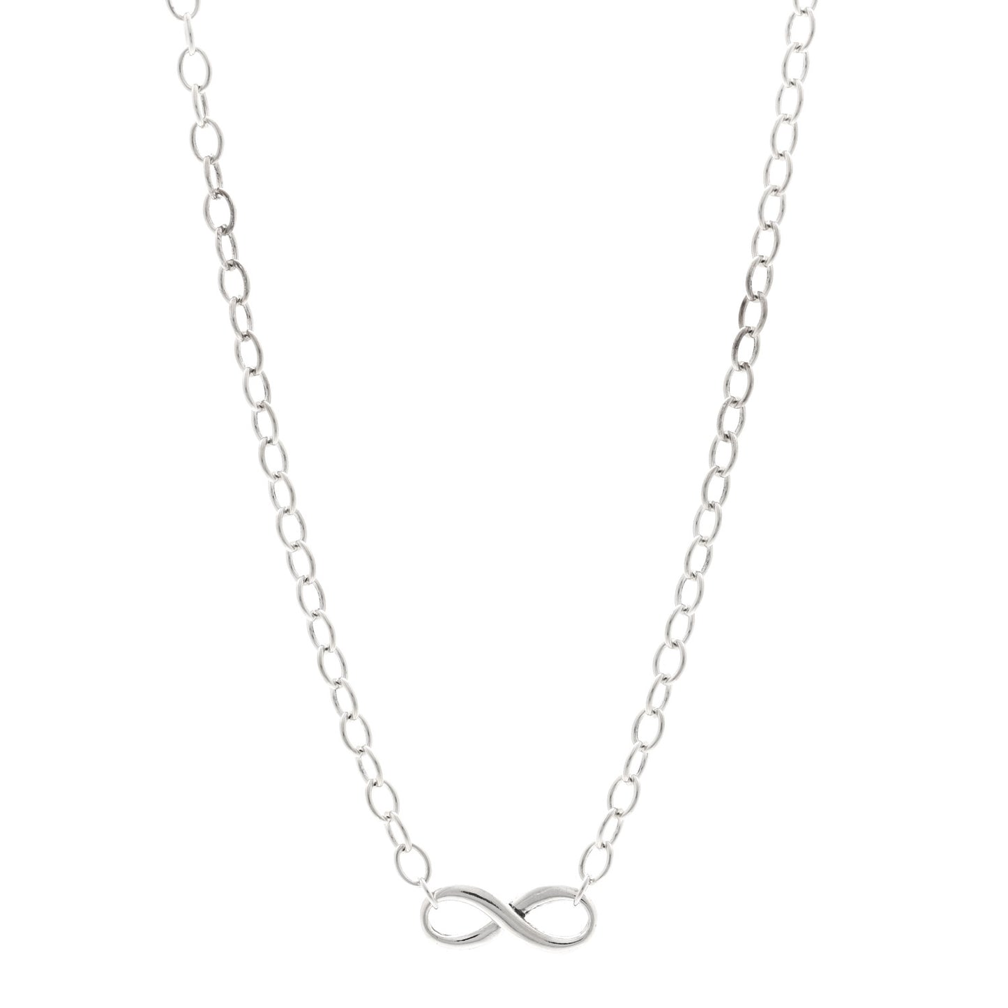 Sterling Silver Narrow Infinity Link Necklace