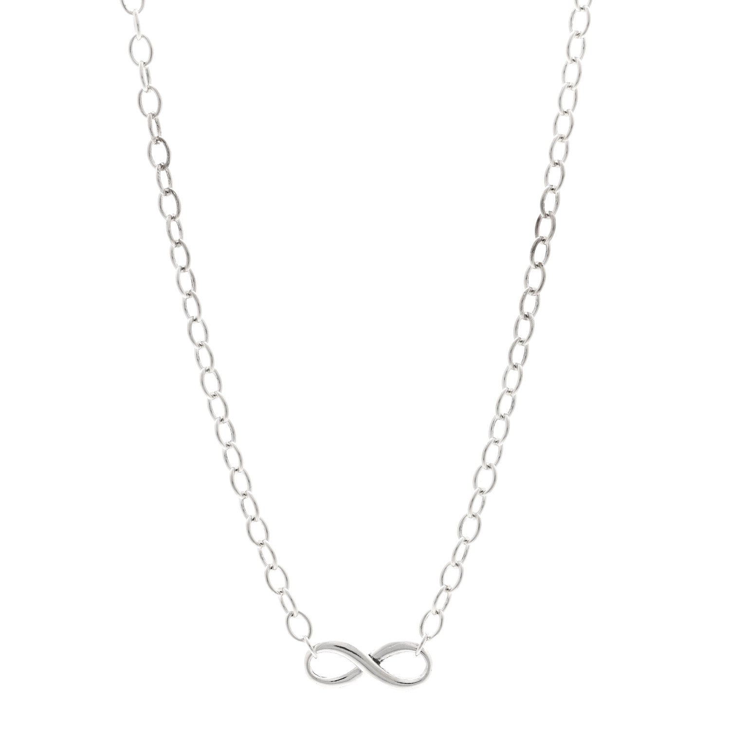 Tiffany Sterling Silver Narrow Infinity Link Necklace 1 of 4