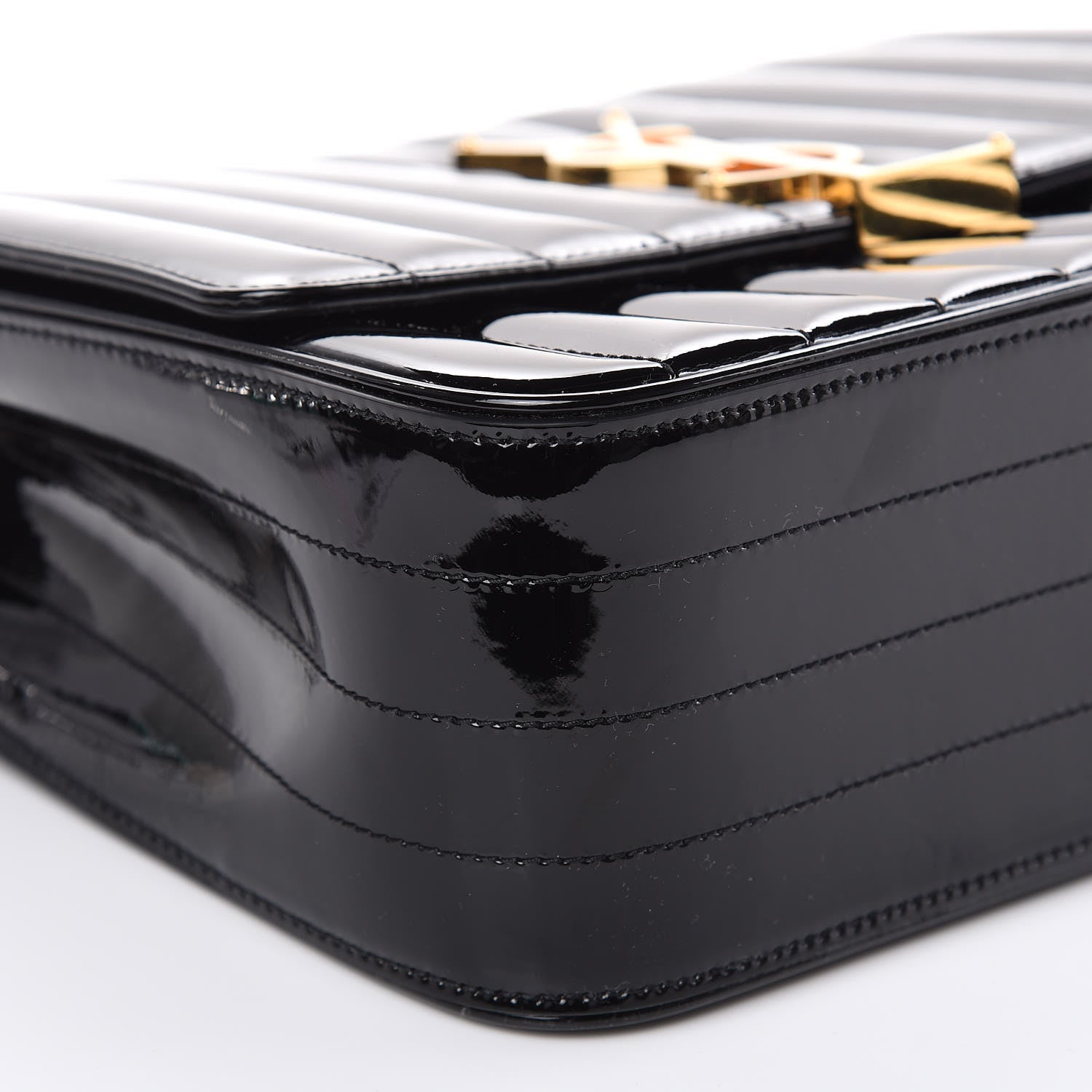 Saint Laurent Patent Matelasse Monogram Large Vicky Chain Bag Black 7 of 10