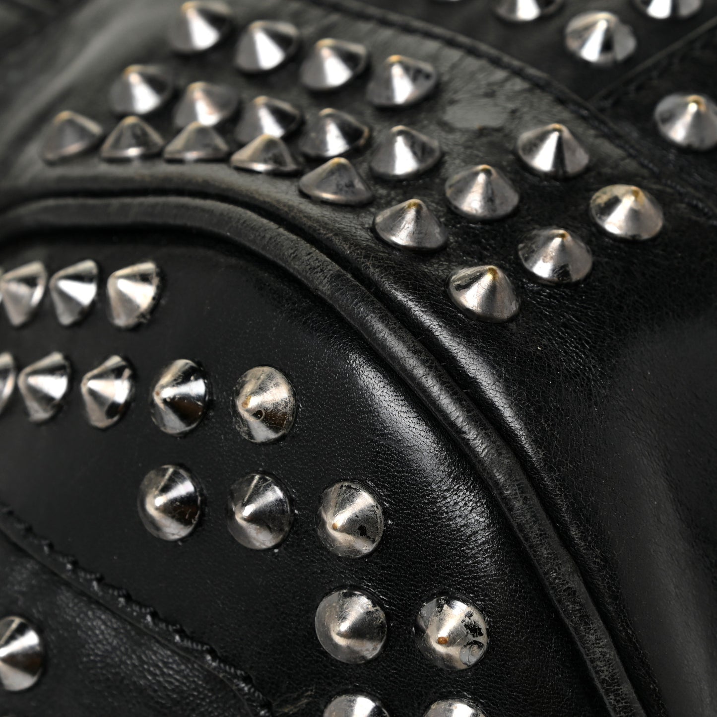 Lambskin Studded Small Edenham Satchel Black