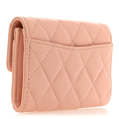 Chanel Lambskin Quilted Flap Card Holder Wallet Pink 3 of 8