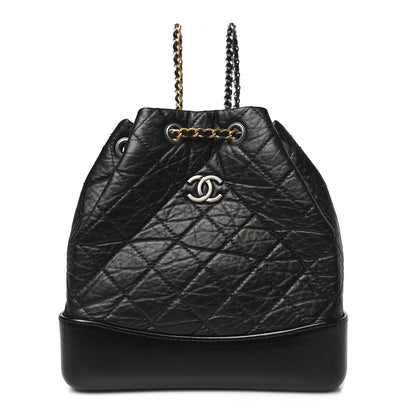Chanel Aged Calfskin Quilted Small Gabrielle Backpack Black 1 of 11