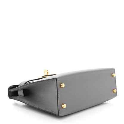 Hermes Madame Calfskin Mini Kelly Sellier 20 Gris Meyer 5 of 12