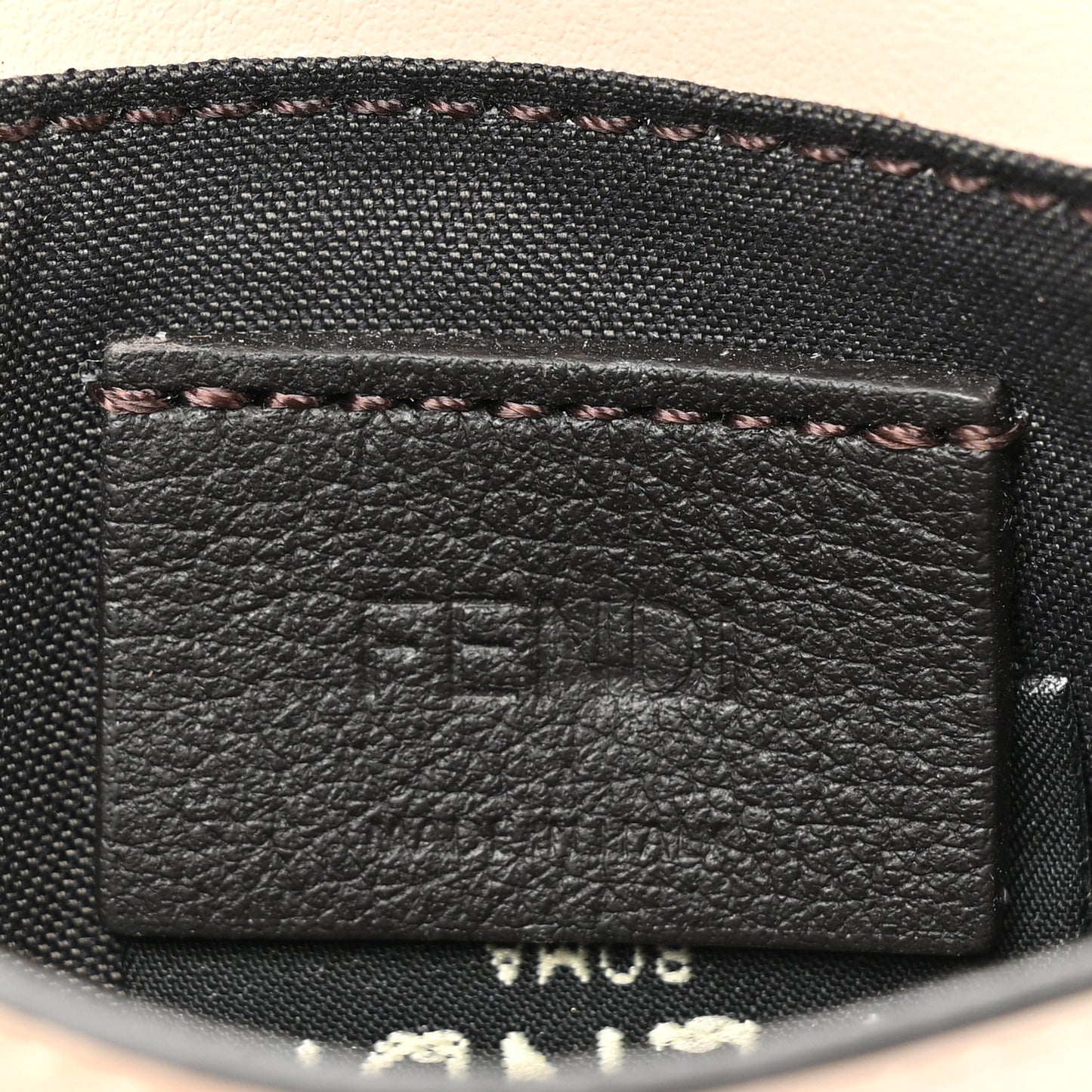 Vitello King Tamponato Logo Embossed Fold Over Card Holder Wallet Poudre