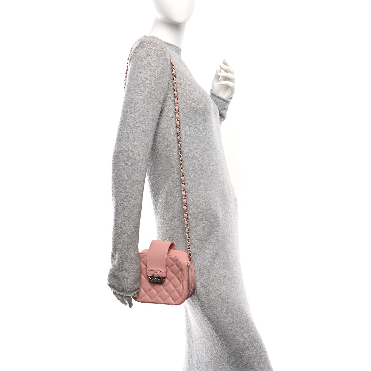 Chanel Lambskin Quilted Mini CC Box Camera Bag Pink 2 of 12