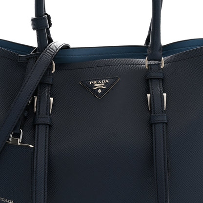 Prada Saffiano Medium Double Handle Tote Baltico Astrale 8 of 12