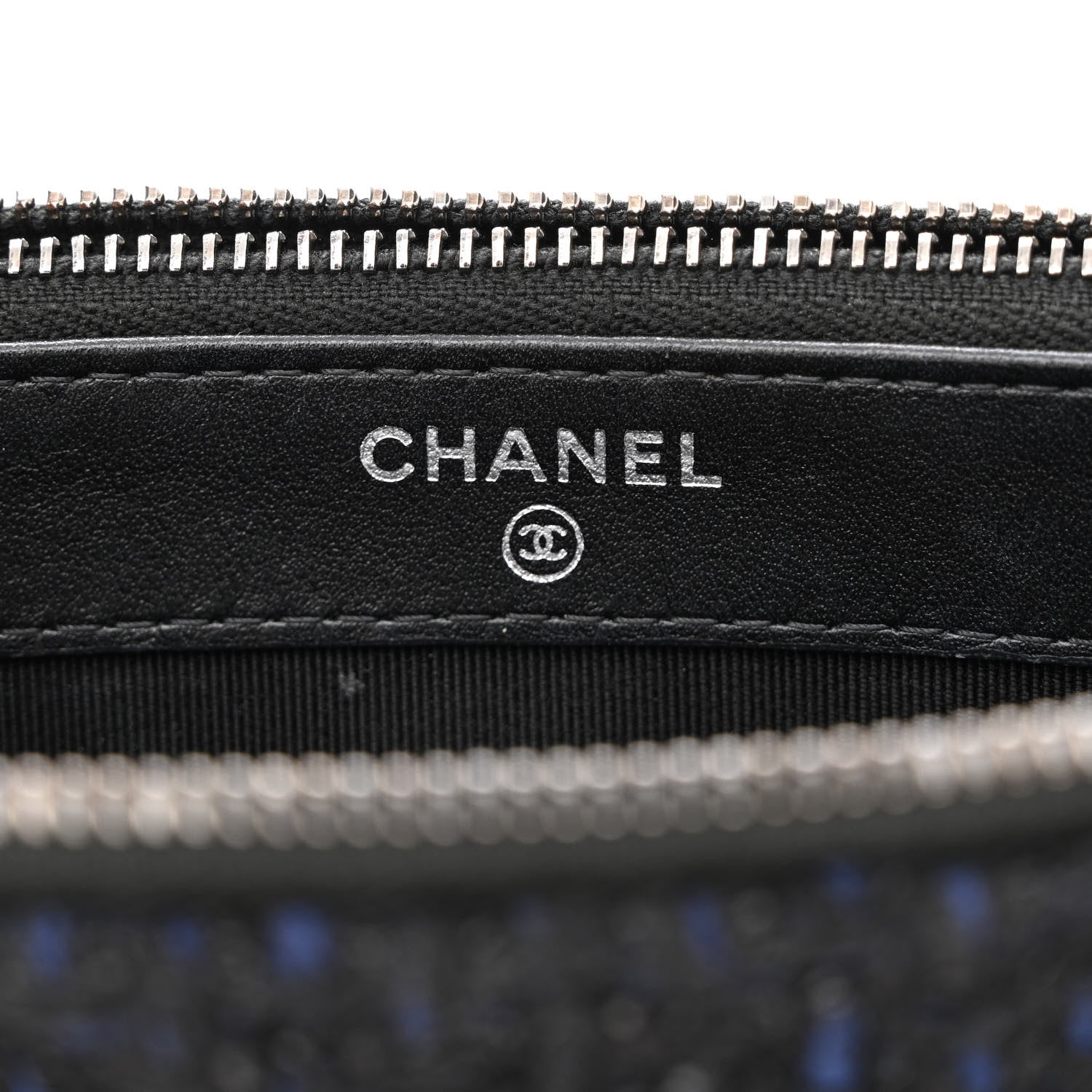 Chanel Tweed Calfskin Small Gabrielle Clutch With Chain Black Blue 8 of 17