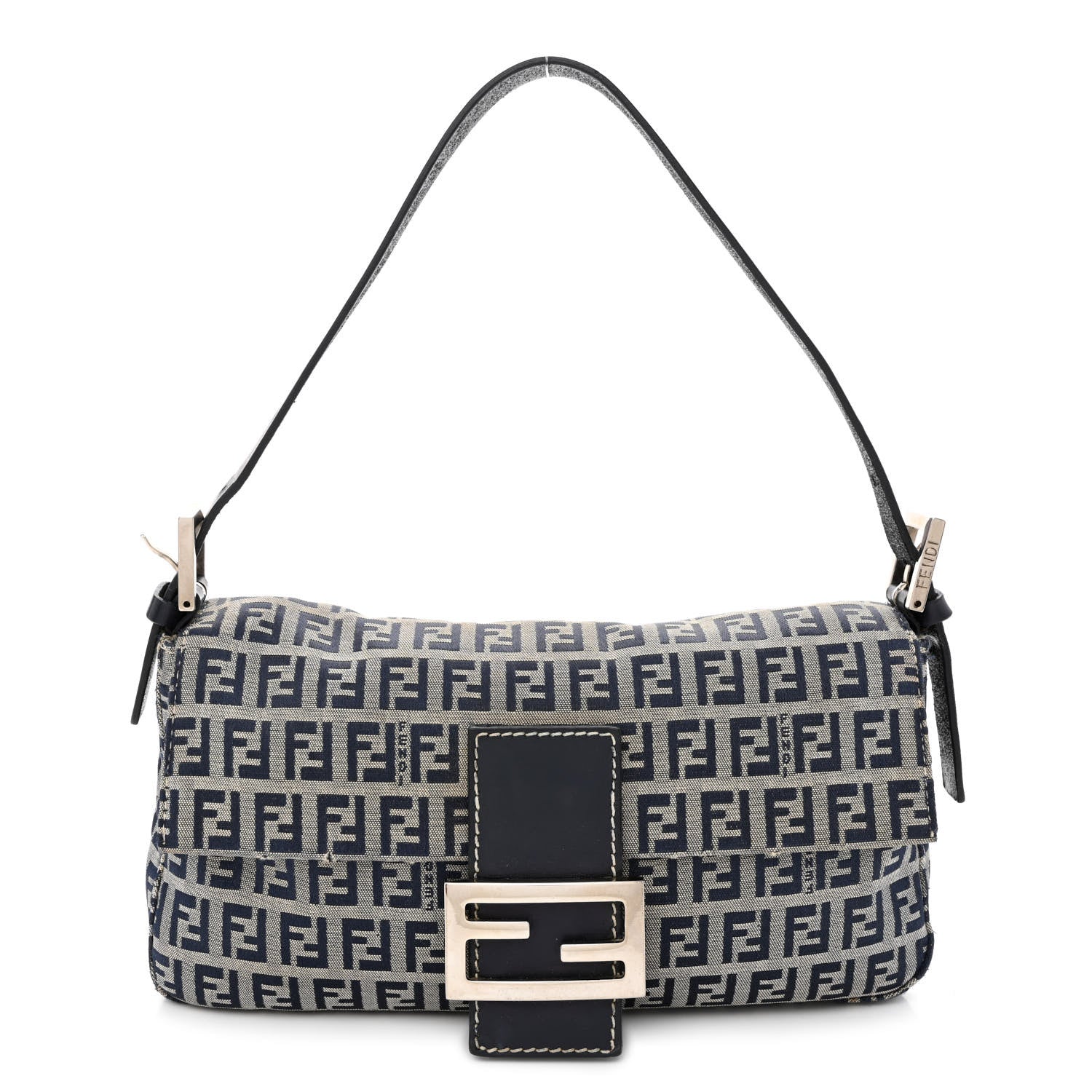 Fendi Zucchino Baguette Navy 1 of 14