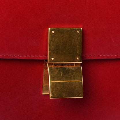 Celine Box Calfskin Medium Classic Box Flap Bag Red 9 of 11