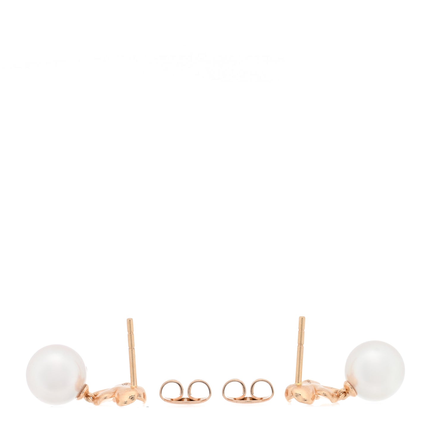 18K Rose Gold Diamond Akoya Pearl 8mm Cherry Blossom Earrings