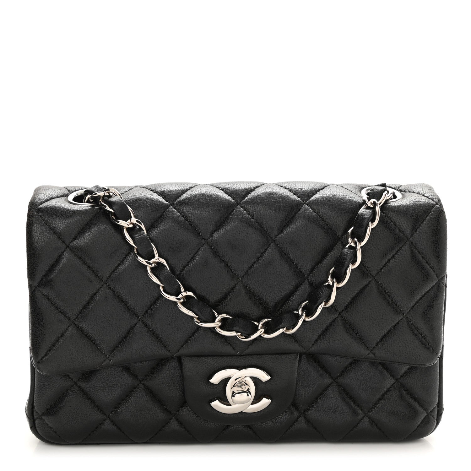 Chanel Lambskin Quilted Mini Rectangular Flap Black 1 of 11