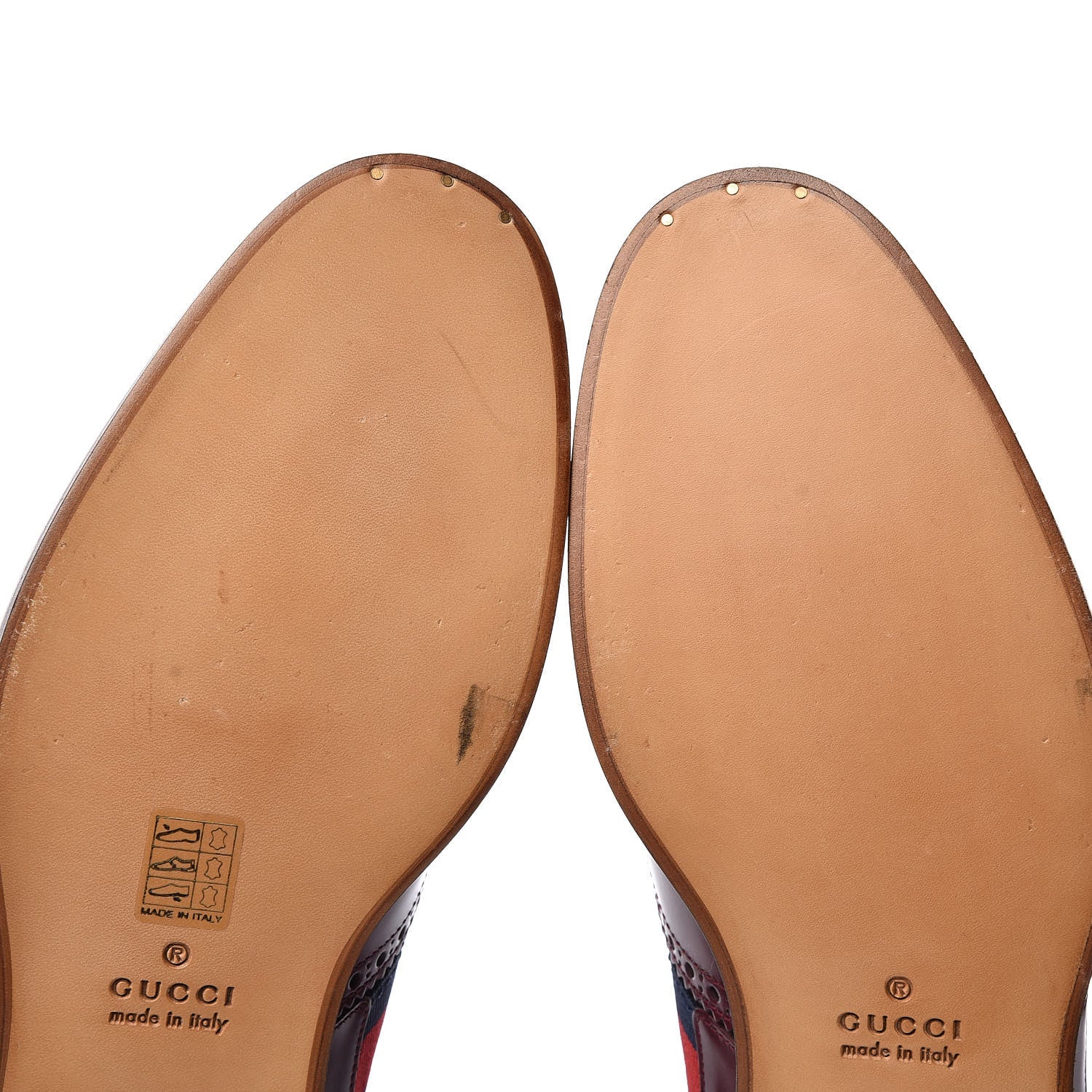 Gucci Calfskin Web Bee Embroidered Mens Slip-On Brogue Wingtip Derby Shoes 11 Bordeaux 9 of 11