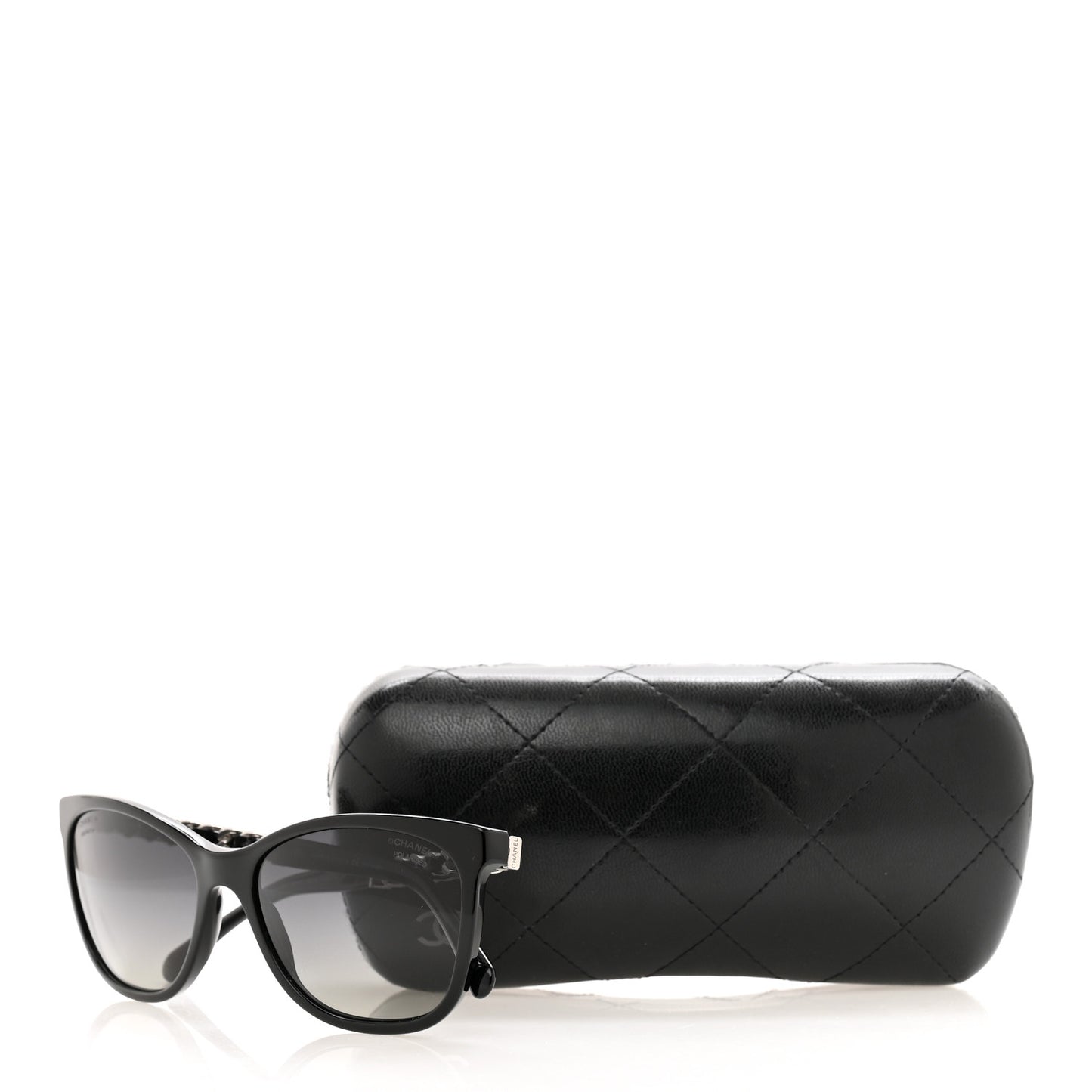 Cat Eye Chain Polarized Sunglasses 5260-Q Black