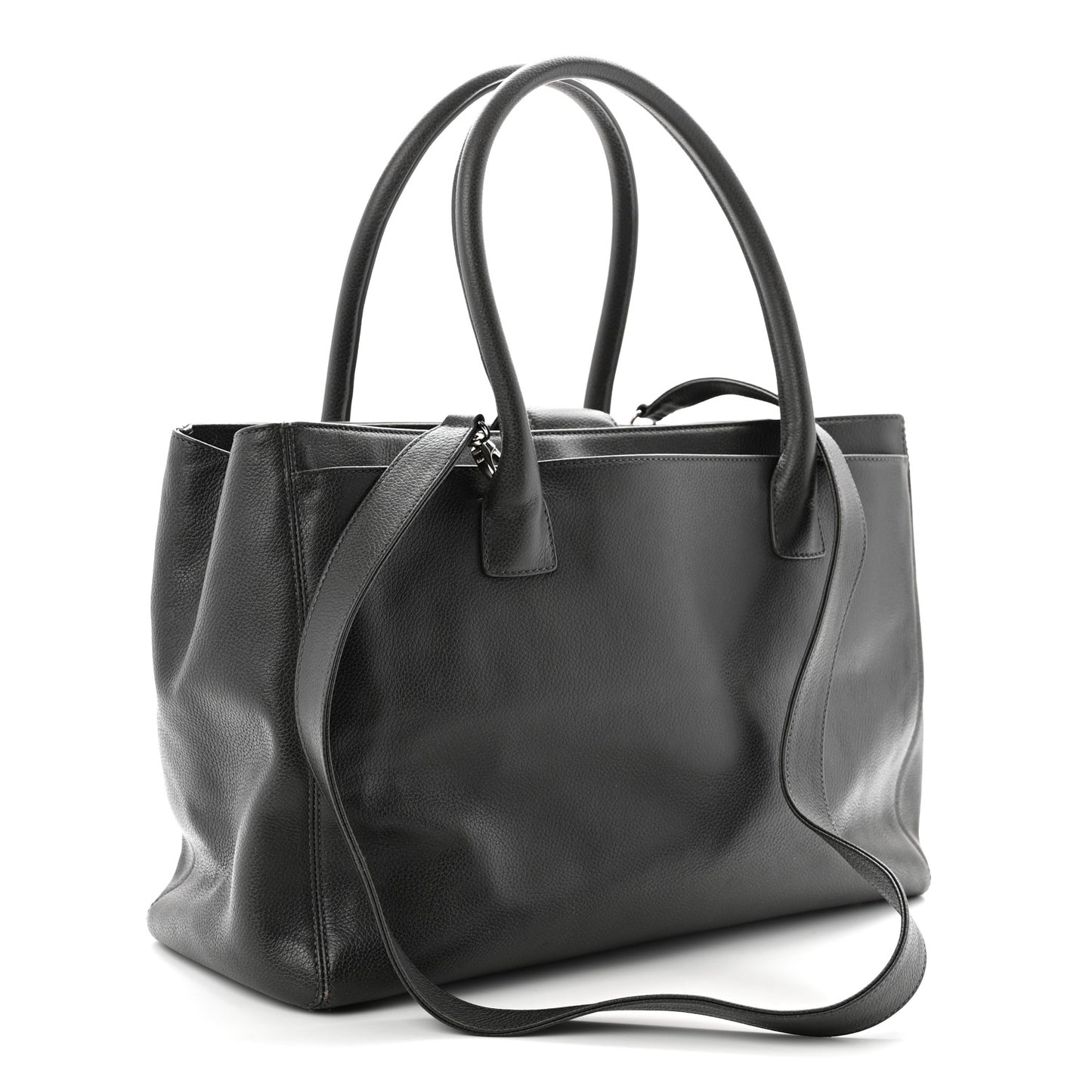 Calfskin Cerf Executive Shopper Tote Grey
