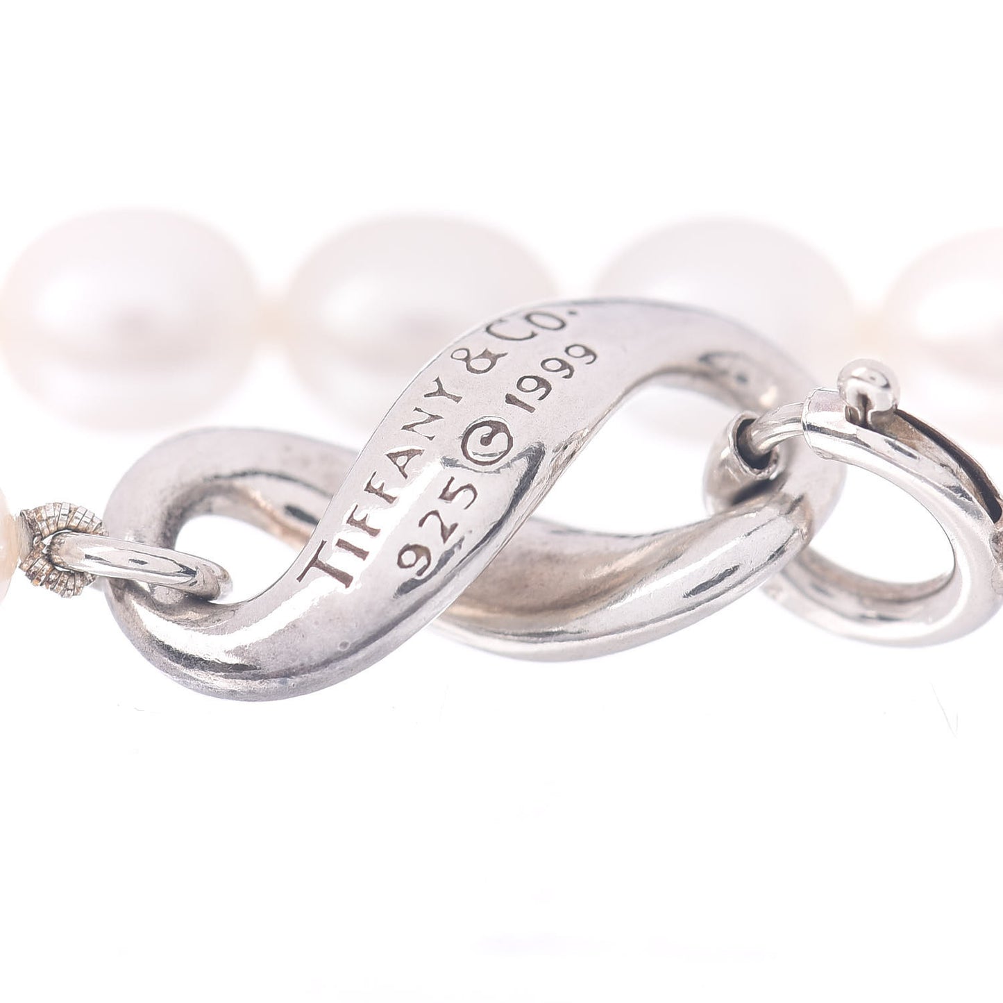 Sterling Silver Pearl Figure 8 Bracelet