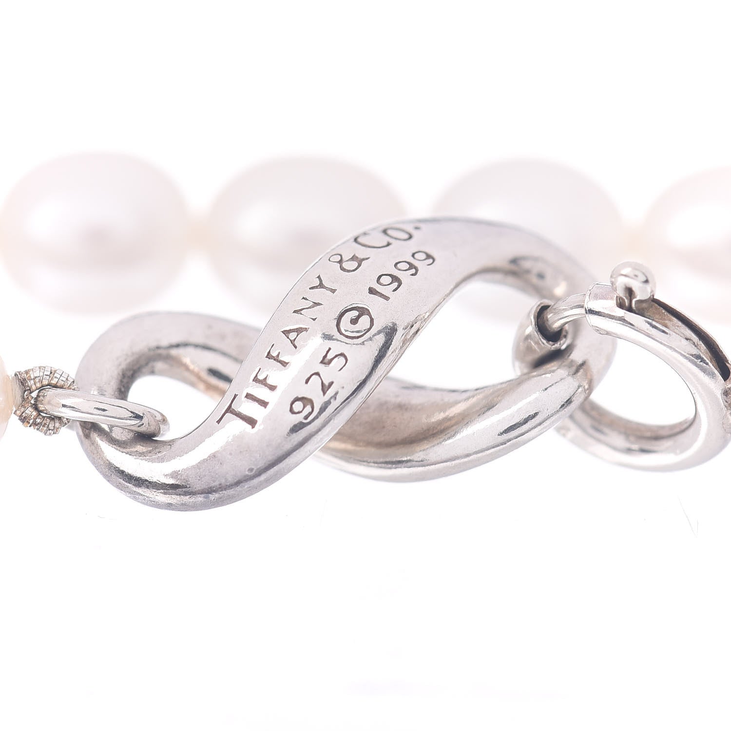 Tiffany Sterling Silver Pearl Figure 8 Bracelet 4 of 4