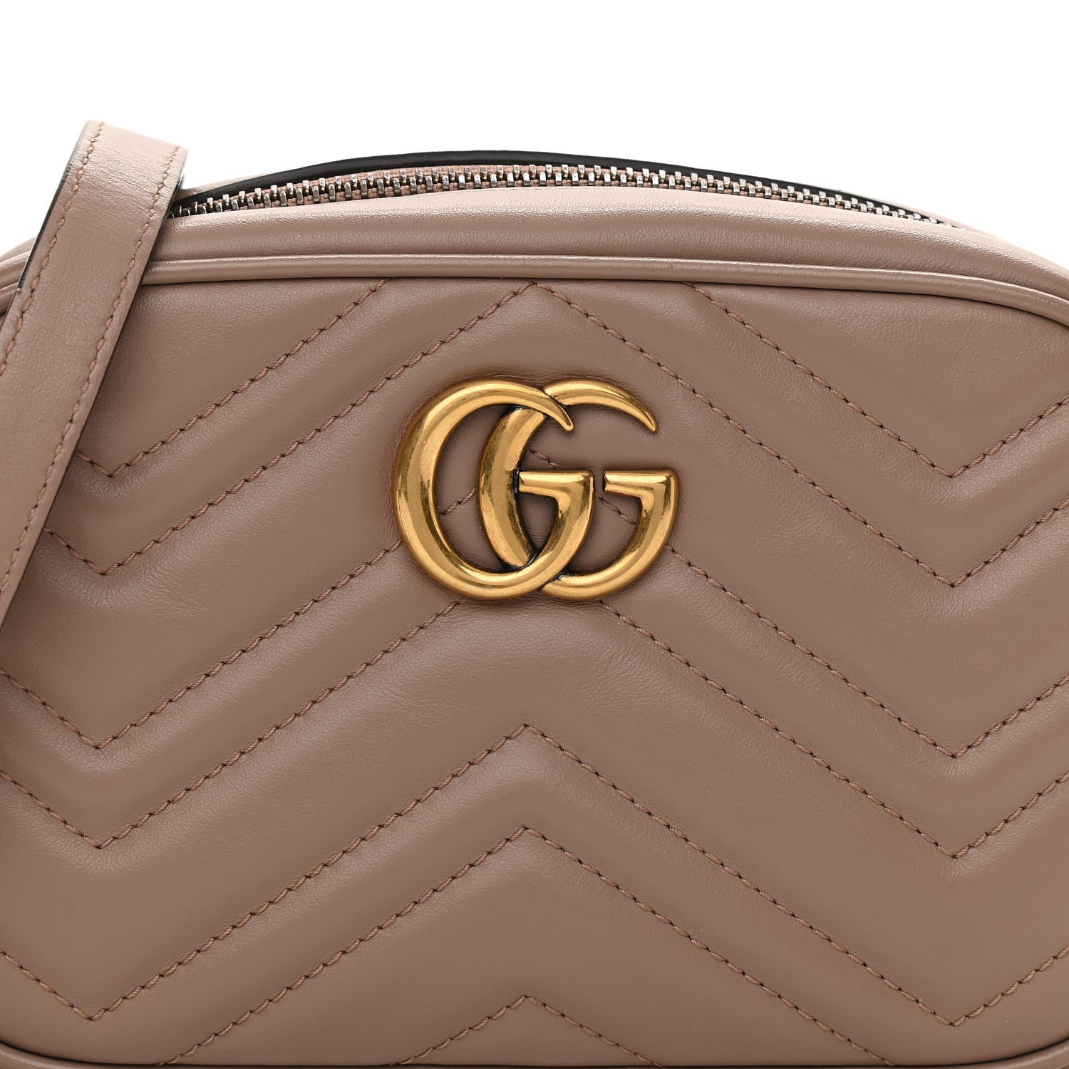 Gucci Calfskin Matelasse Mini GG Marmont Chain Shoulder Bag Porcelain Rose 8 of 10