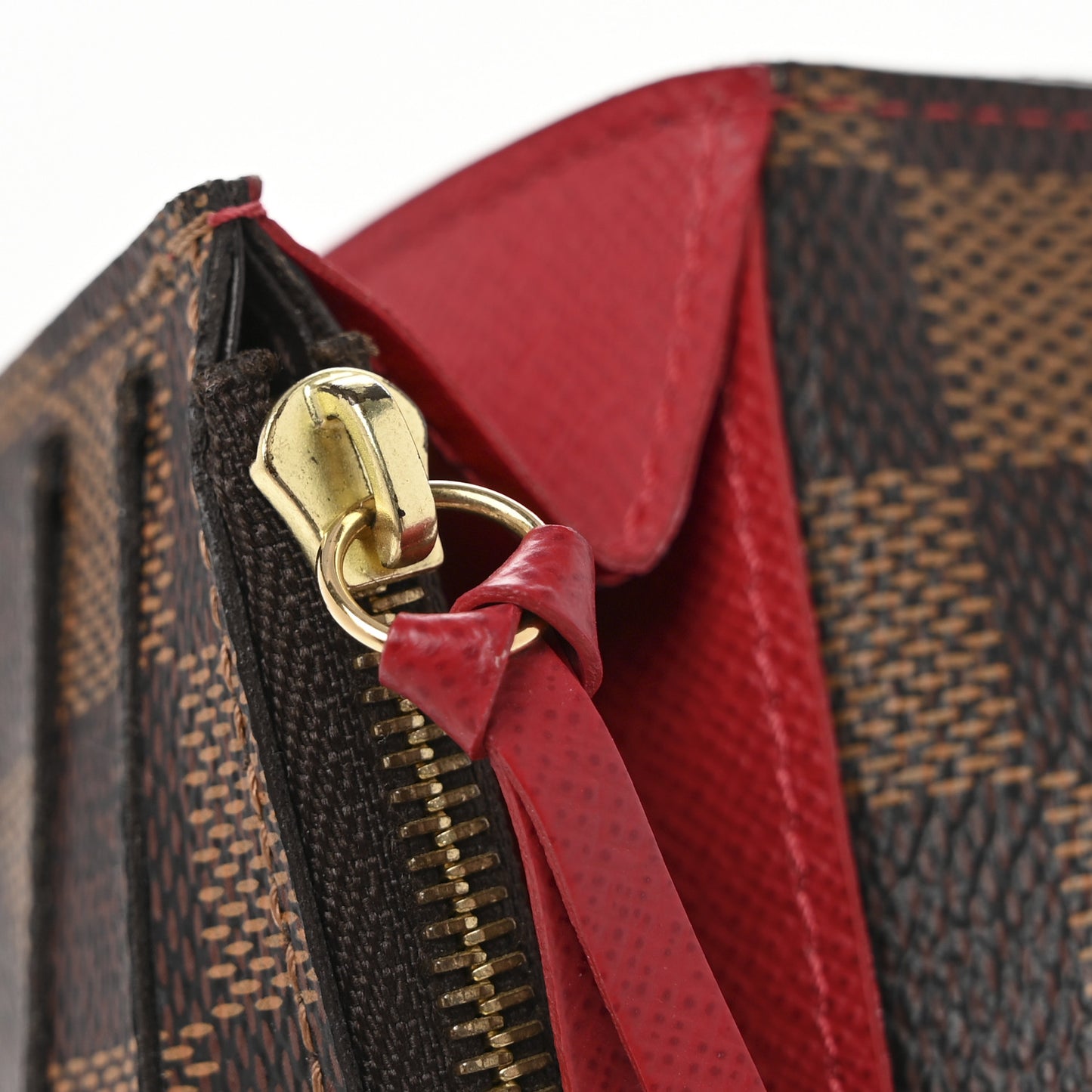 Damier Ebene Emilie Wallet Red