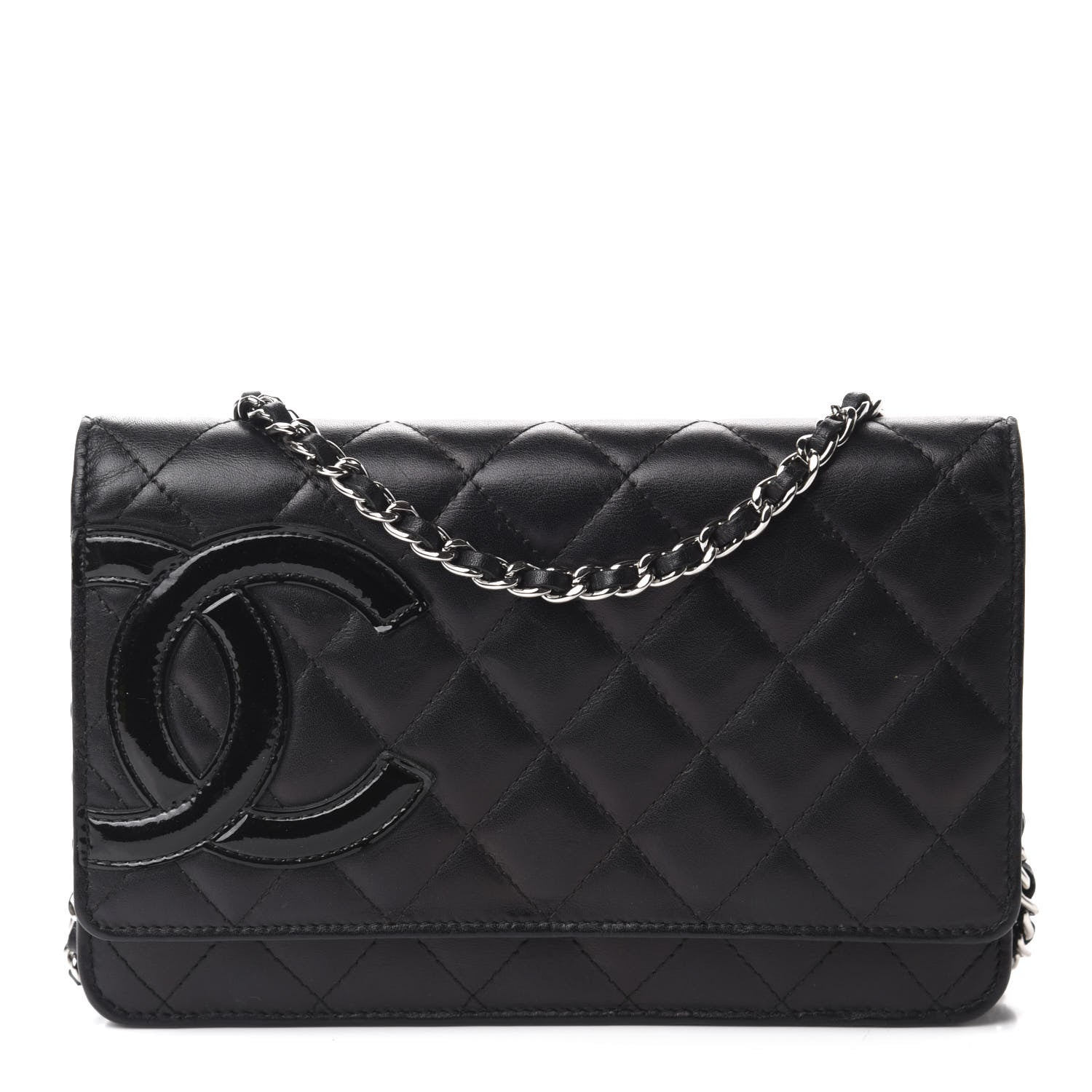 Chanel Calfskin Quilted Cambon Wallet On Chain WOC Black 1 of 15