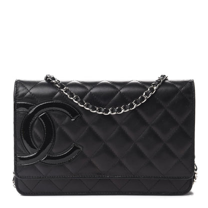 Chanel Calfskin Quilted Cambon Wallet On Chain WOC Black 1 of 15