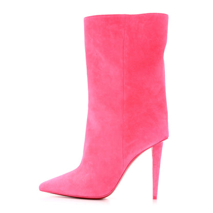 Christian Louboutin Veau Velours Astrilarge 100 Booties 38.5 Pink 1 of 11