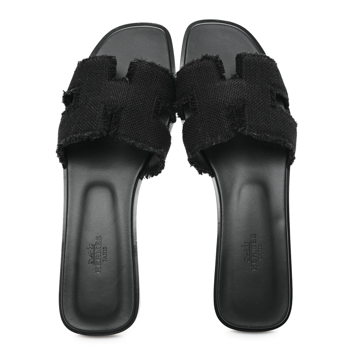 Toile H Oran Fringe Sandals 41 Black