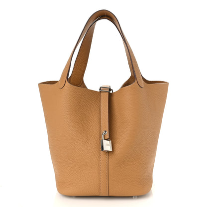 Hermes Taurillon Clemence Picotin Lock 22 MM Biscuit 1 of 8