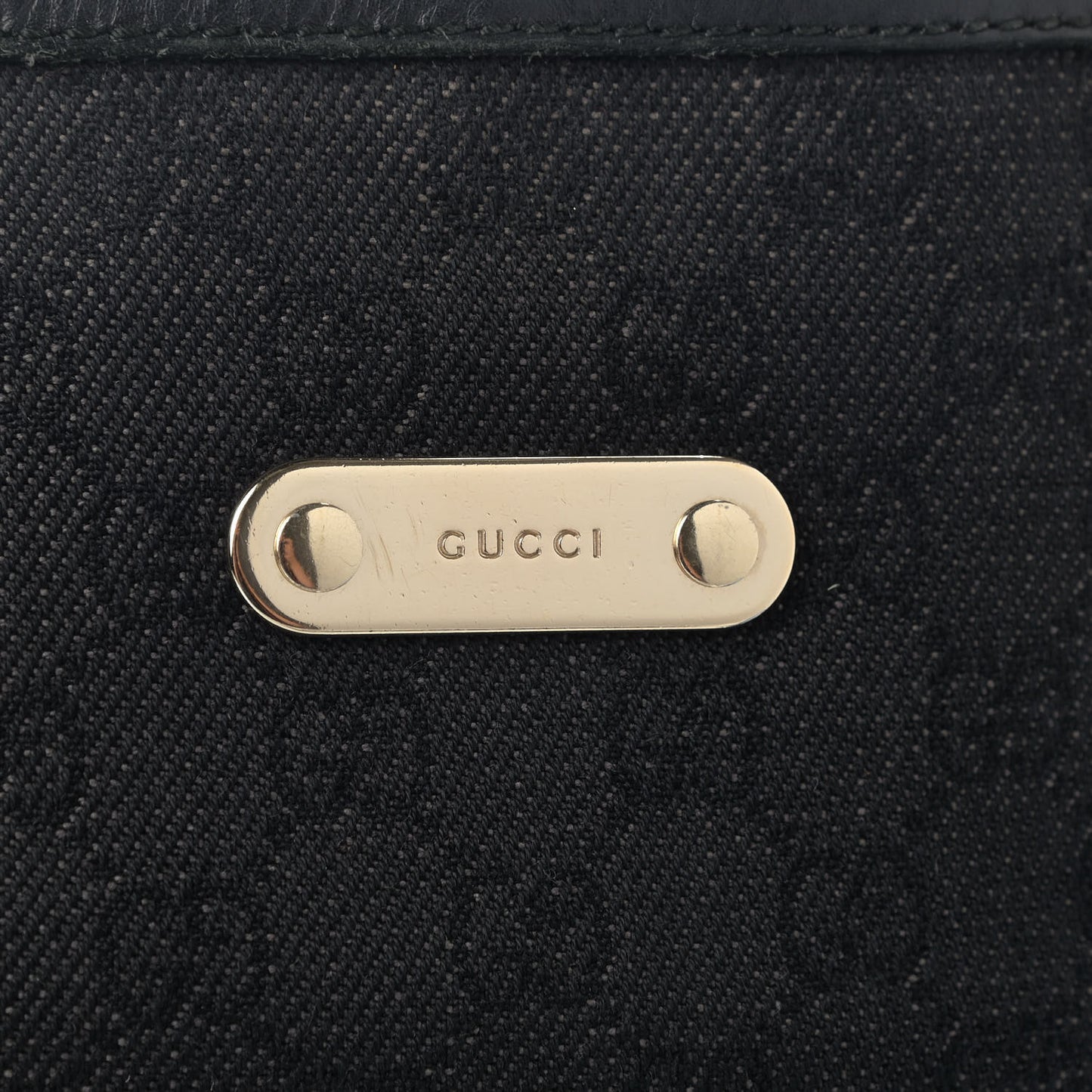 Denim Monogram Chain Bucket Tote Black