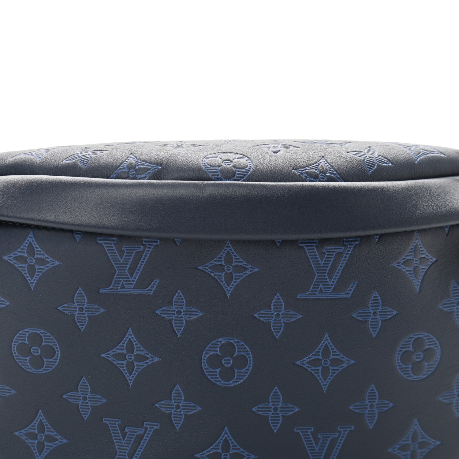 Louis Vuitton Calfskin Monogram Shadow Discovery Bumbag PM Navy Blue 7 of 10