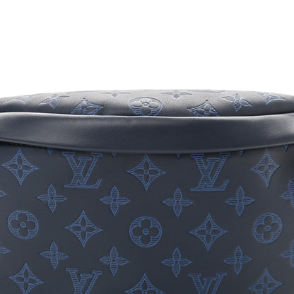 Louis Vuitton Calfskin Monogram Shadow Discovery Bumbag PM Navy Blue 7 of 10