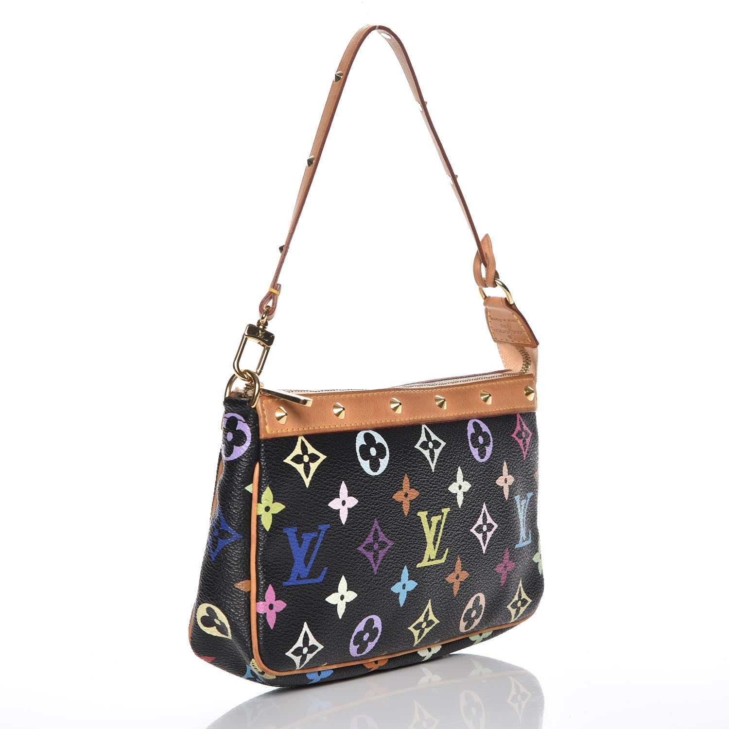 Louis Vuitton Monogram Multicolor Pochette Accessories Black 3 of 8