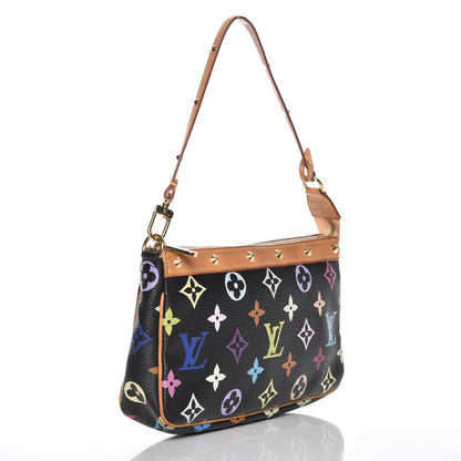 Louis Vuitton Monogram Multicolor Pochette Accessories Black 3 of 8