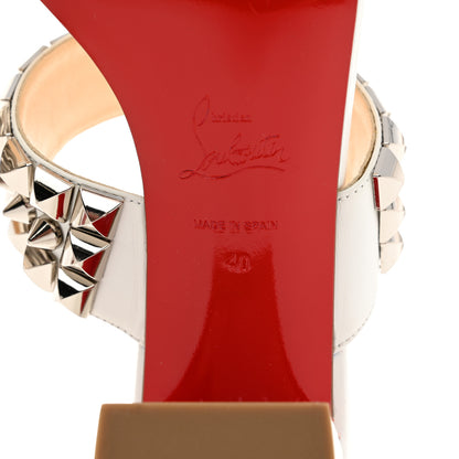 Christian Louboutin Calfskin Studded Tina Goes Mad 55 Slide Sandals 40 White 7 of 7