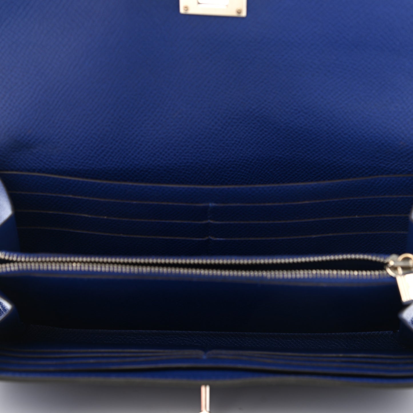 Epsom Kelly Longue Wallet Bleu Saphir