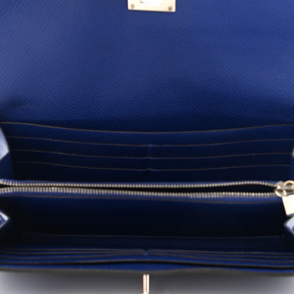 Hermes Epsom Kelly Longue Wallet Bleu Saphir 5 of 11