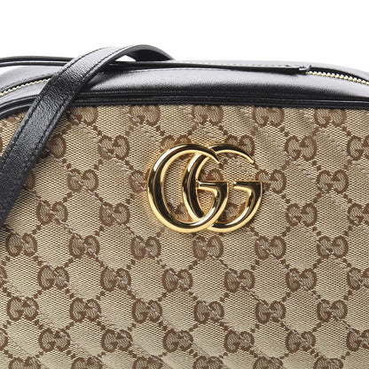 Gucci Monogram Matelasse Diagonal Small GG Marmont Chain Shoulder Bag Beige Black 6 of 8