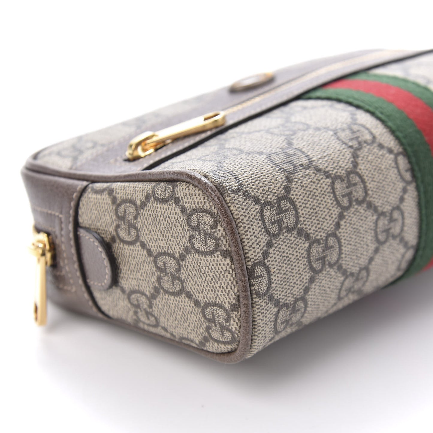 GG Supreme Monogram Web Small Ophidia Belt Bag 85 34 Dark Brown