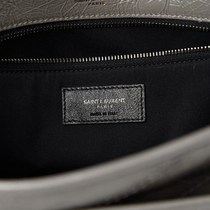Saint Laurent Crinkled Calfskin Matelasse Monogram Medium Niki Chain Satchel Fog 8 of 10