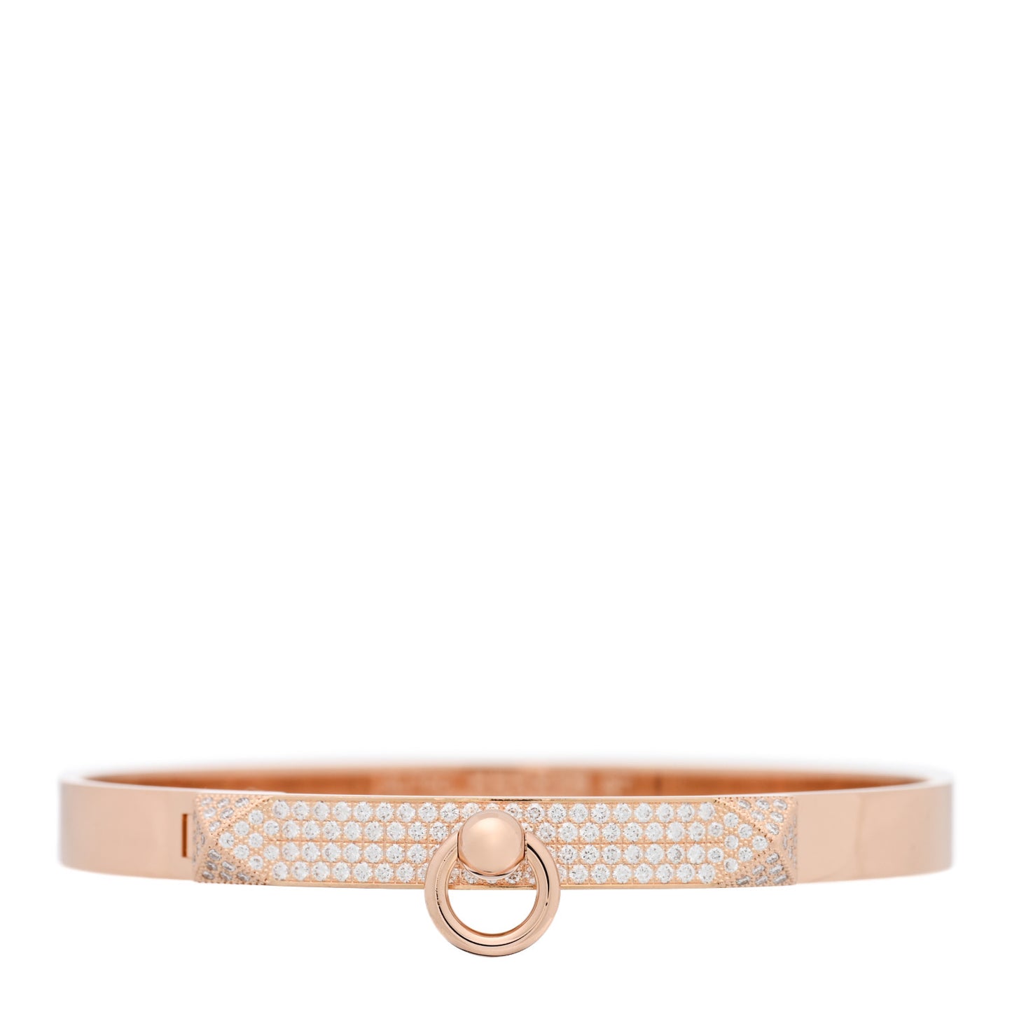 18K Rose Gold Diamond PM Collier De Chien Pave Bracelet ST
