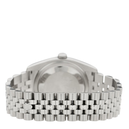 Rolex Stainless Steel 18K White Gold Diamond 36mm Oyster Perpetual Datejust Watch Black 116234 3 of 5