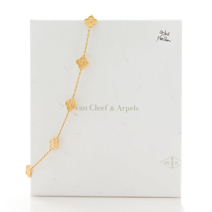 Van Cleef & Arpels 18K Yellow Gold 10 Motifs Vintage Alhambra Necklace 7 of 7