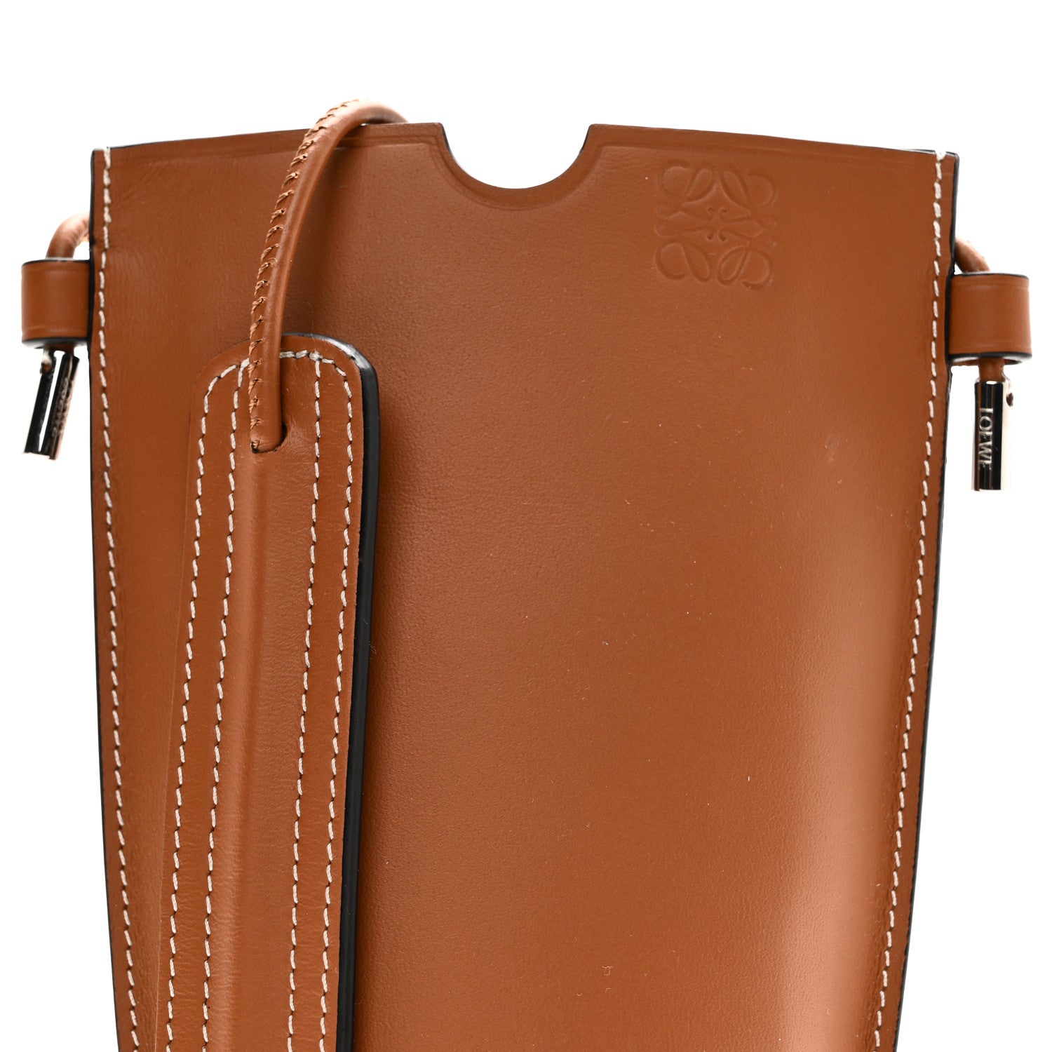 Loewe Smooth Calfskin Anagram Phone Pouch Tan 7 of 7