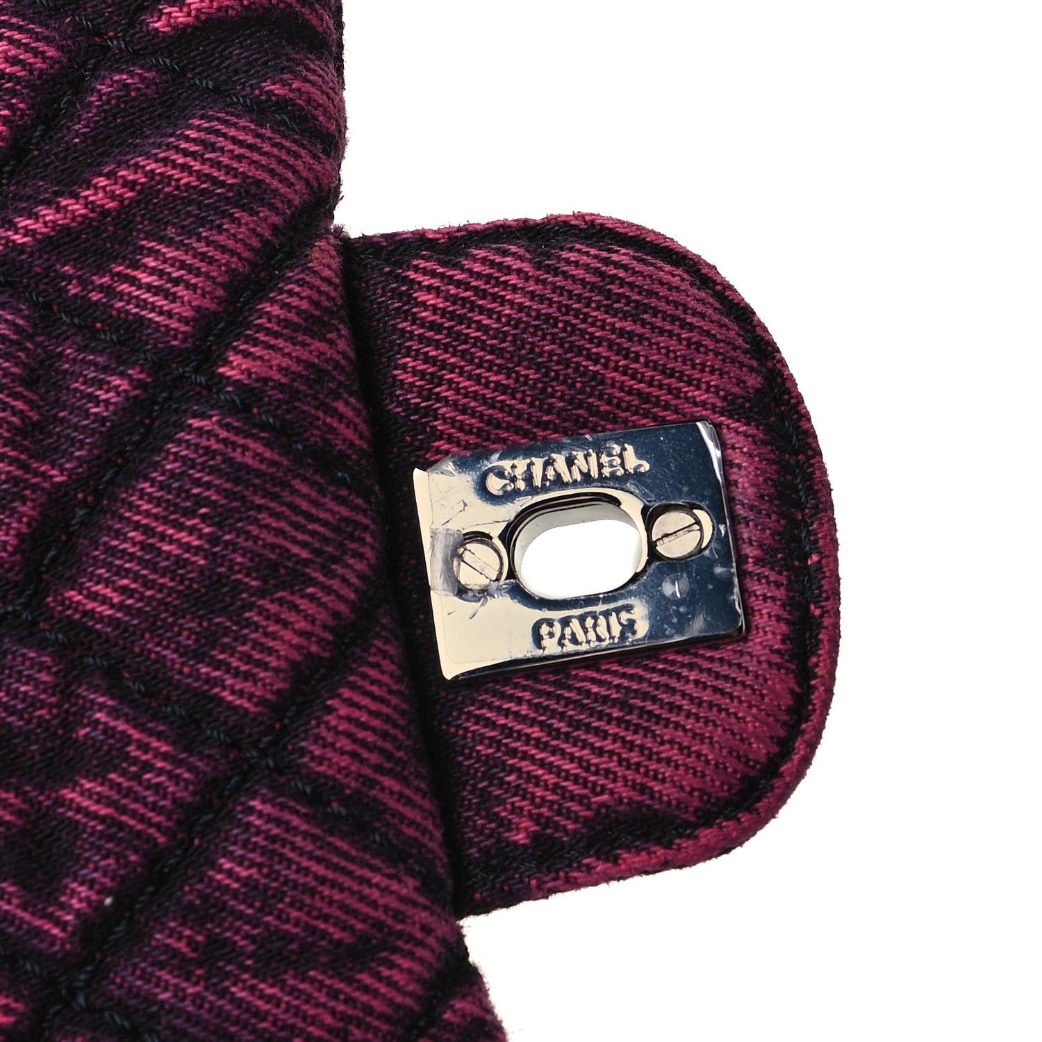 Chanel Washed Denim Quilted Small Denimpression Flap Red Black 11 of 12
