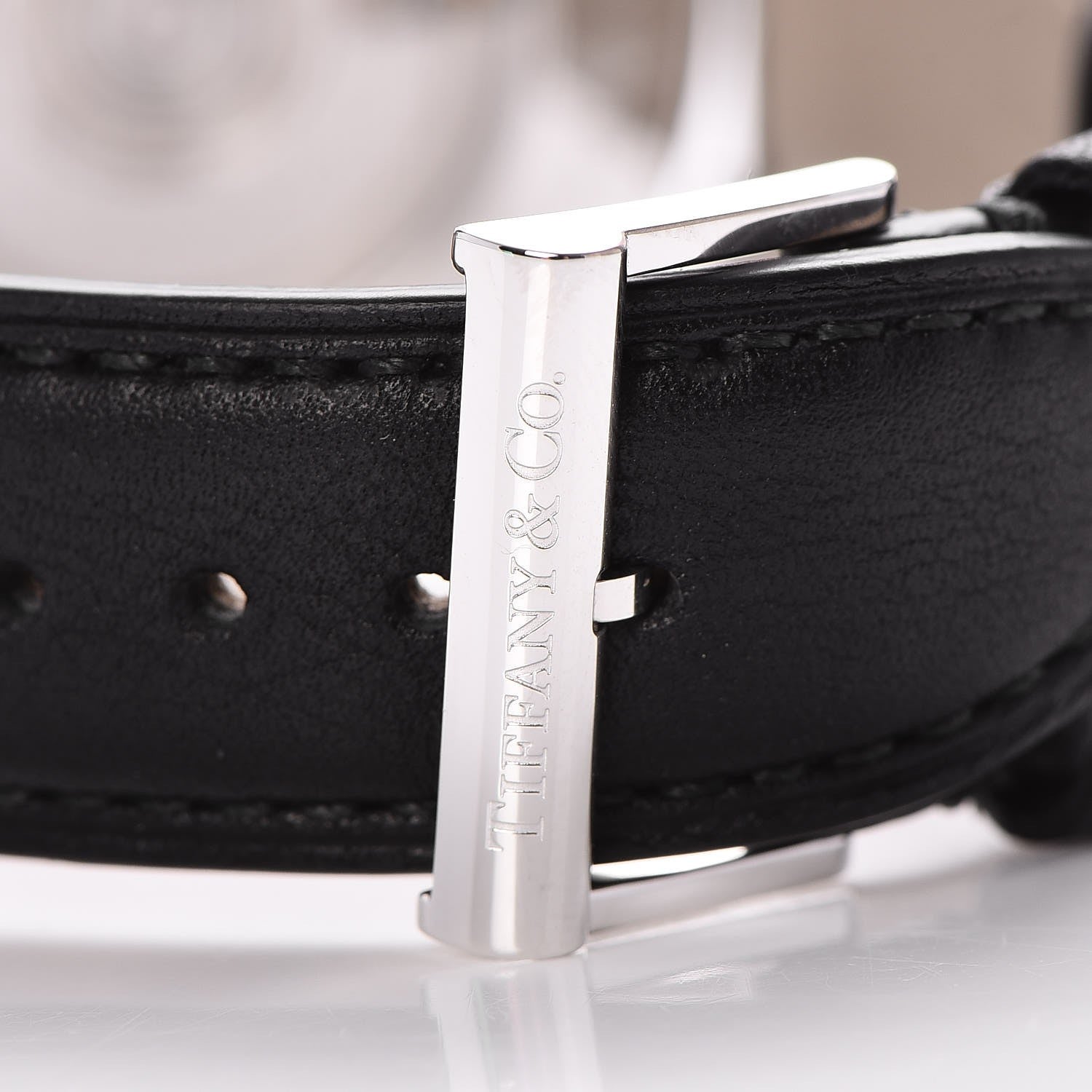 Tiffany Sterling Silver Calfskin 39mm Atlas Automatic Watch 4 of 13