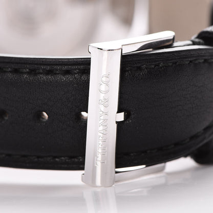Tiffany Sterling Silver Calfskin 39mm Atlas Automatic Watch 4 of 13