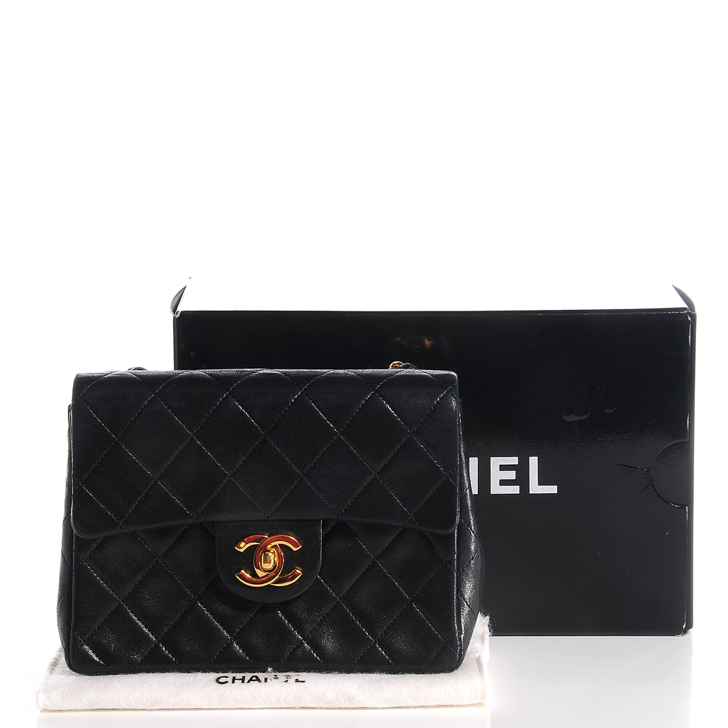 Chanel Lambskin Quilted Mini Square Flap Black 5 of 9