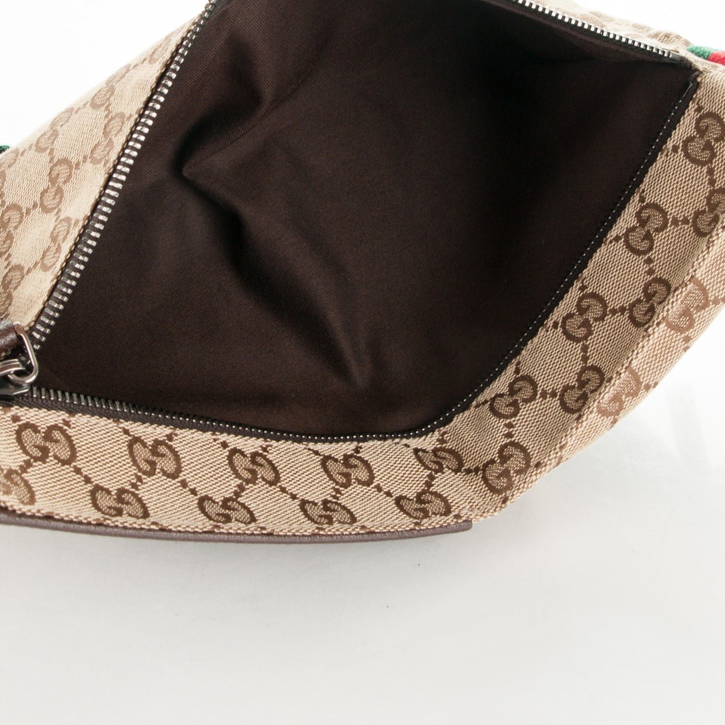 GG Monogram Double Pocket Belt Bag Dark Brown