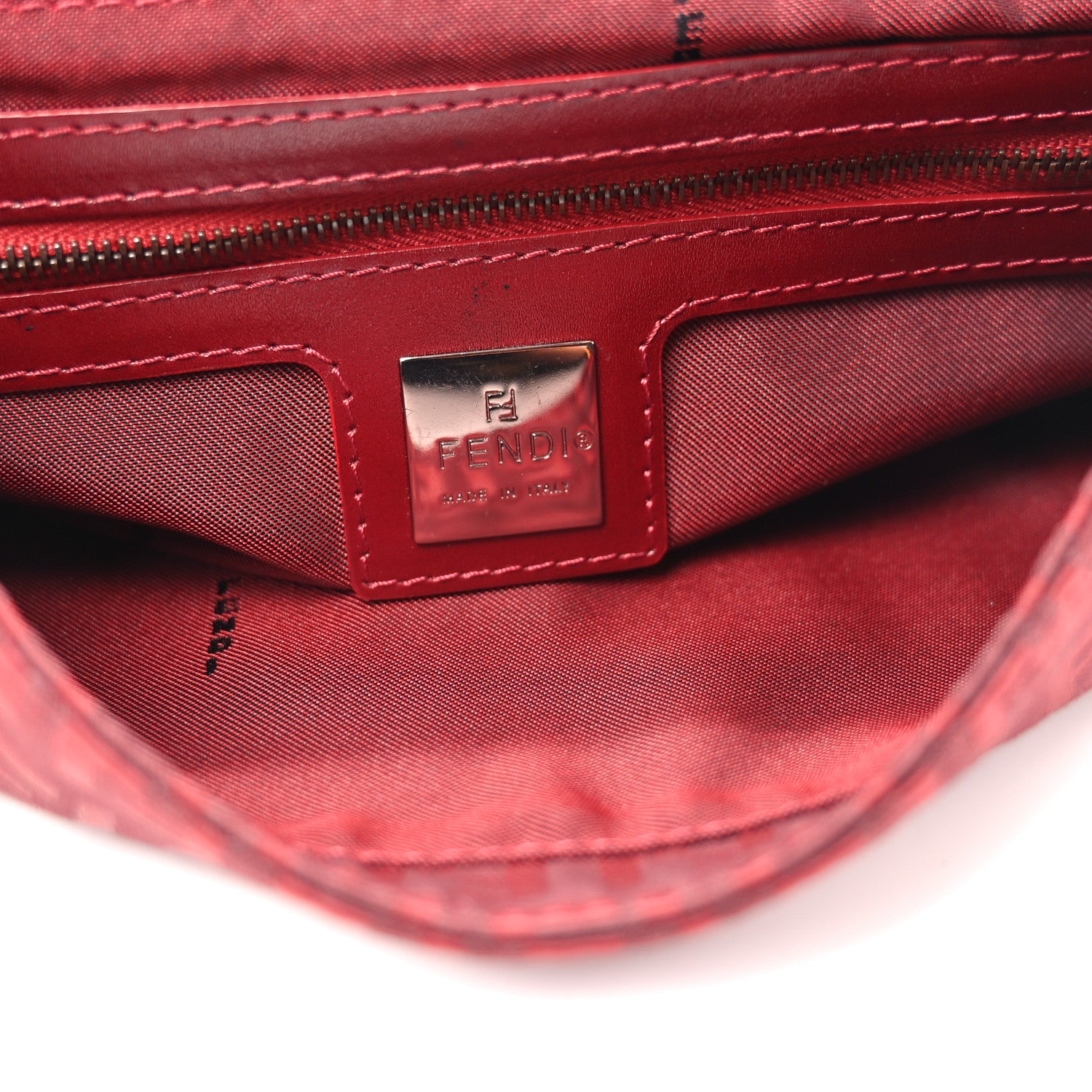 Fendi Zucchino Baguette Rosso 6 of 10